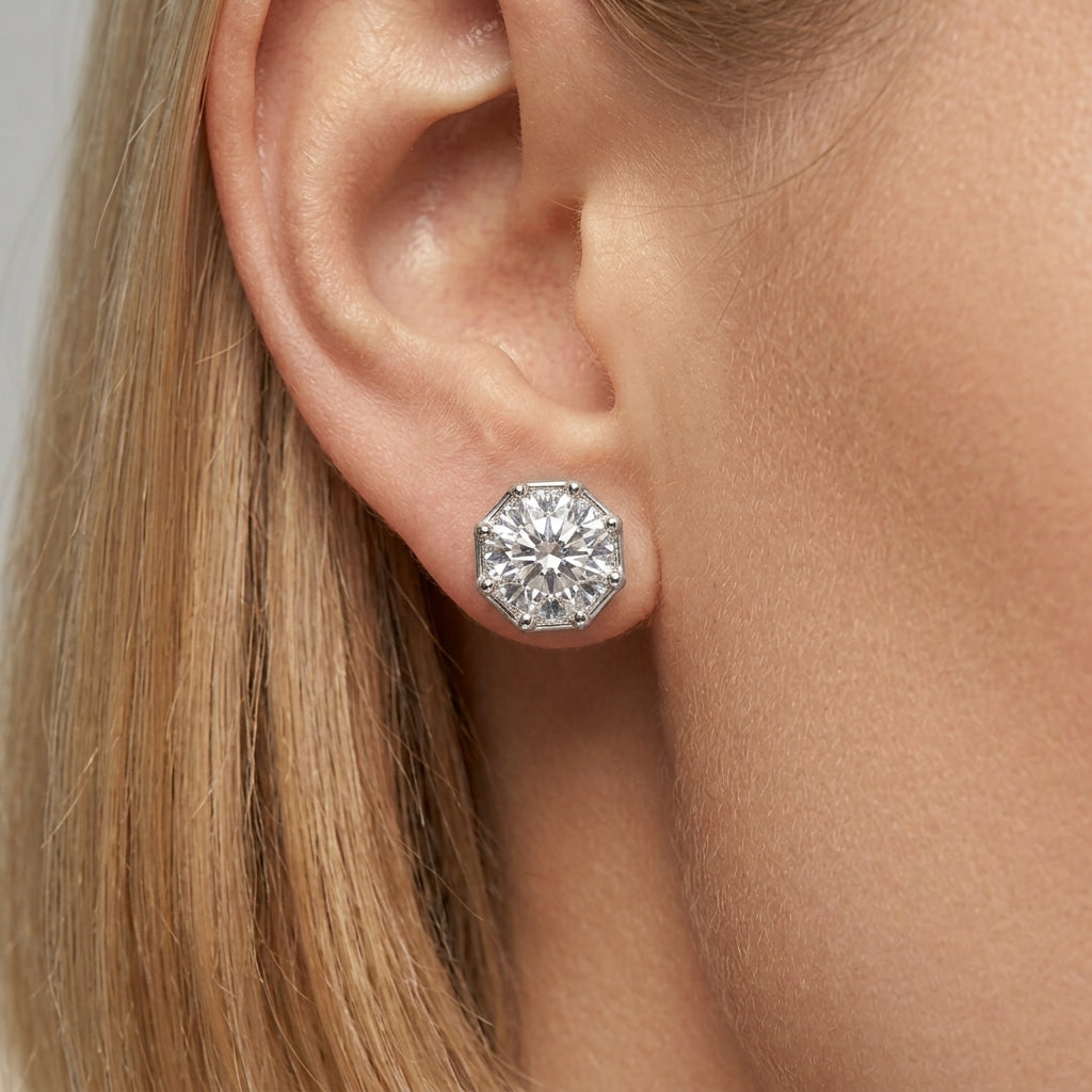 Zircon Glow Stud Earrings