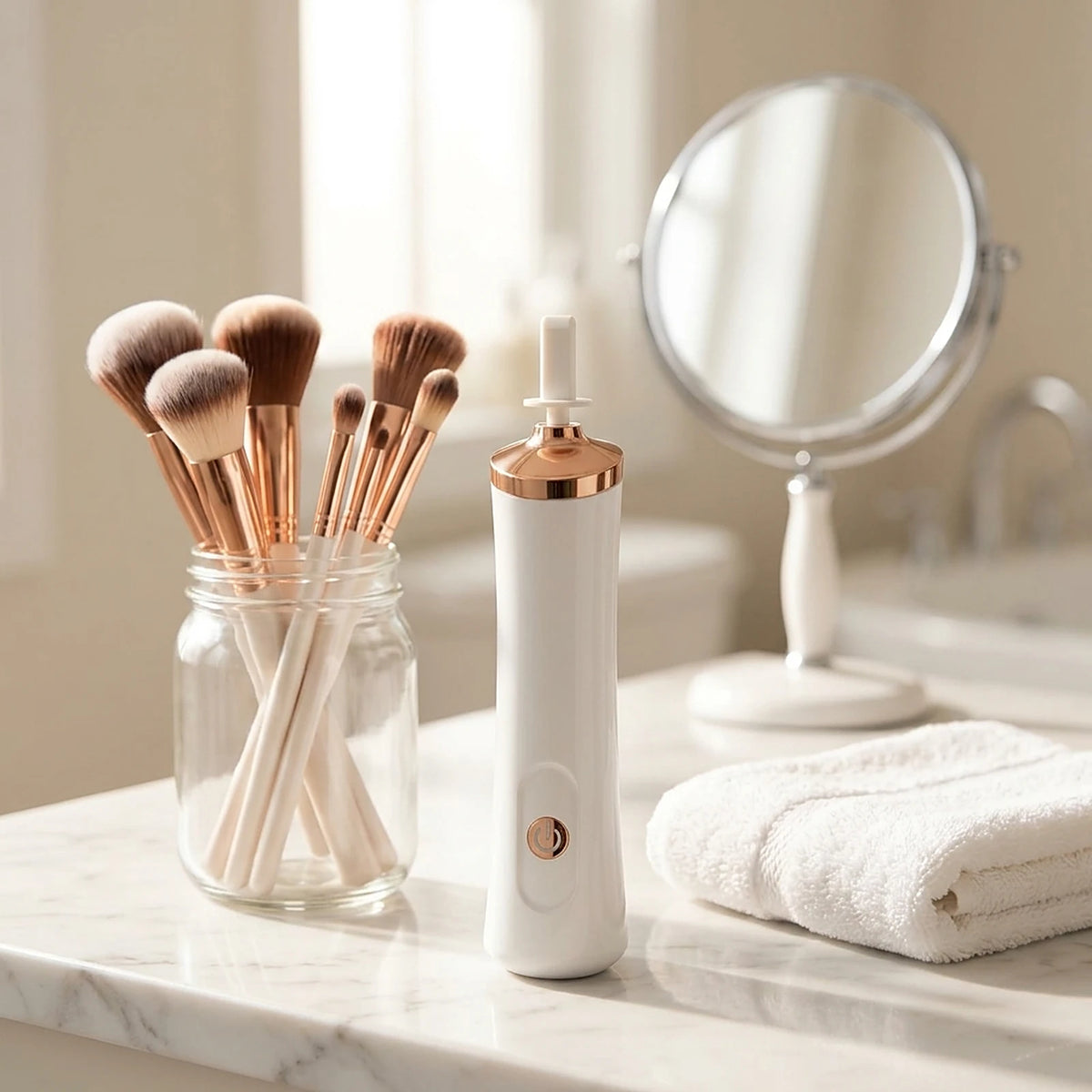 Electric Makeup Brush Cleaner & Dryer – Spins Clean in Seconds