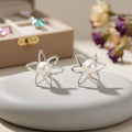 Floral Simulated Pearl Stud Earrings