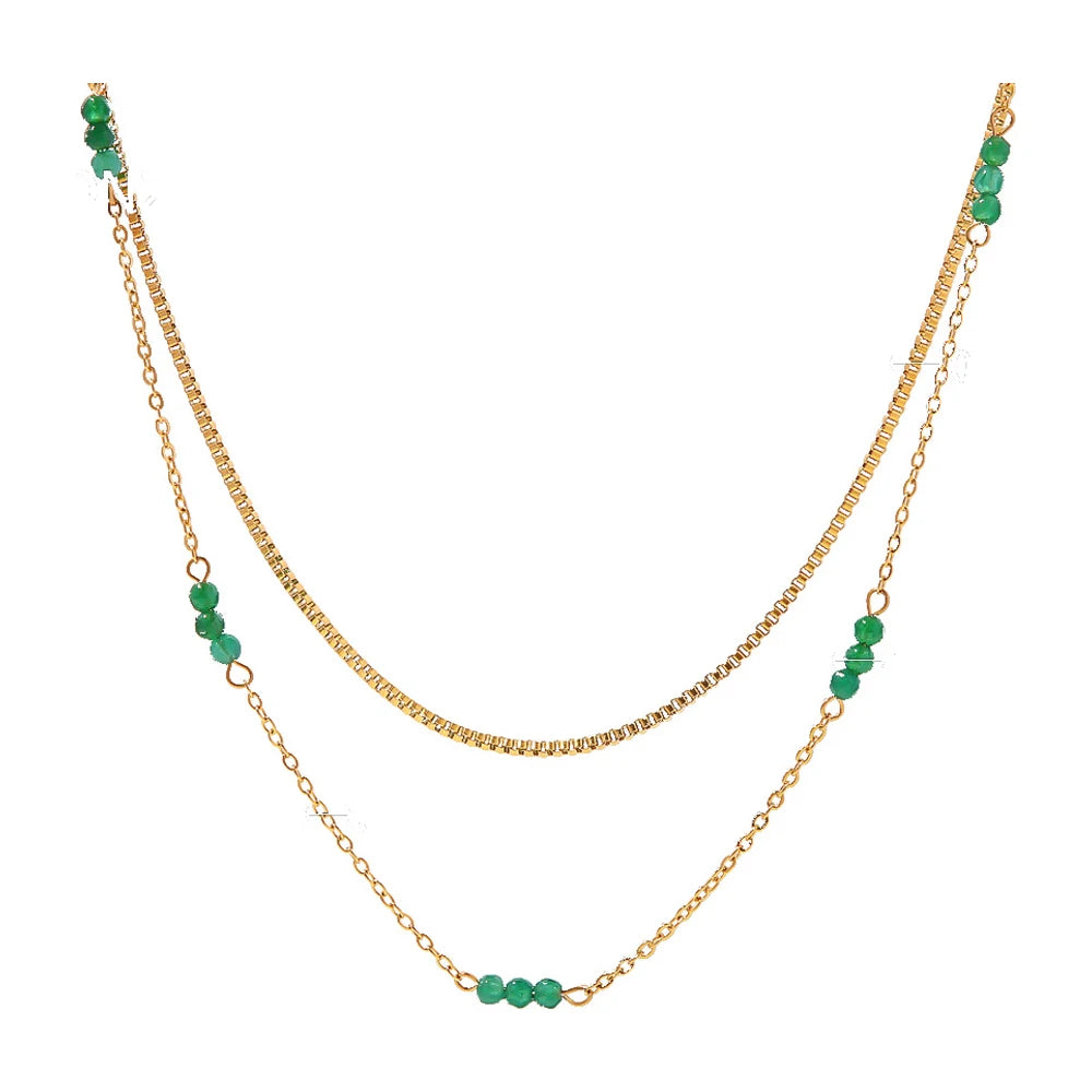 Pearl Cascade Necklace - 18K Gold-Plated Stainless Steel