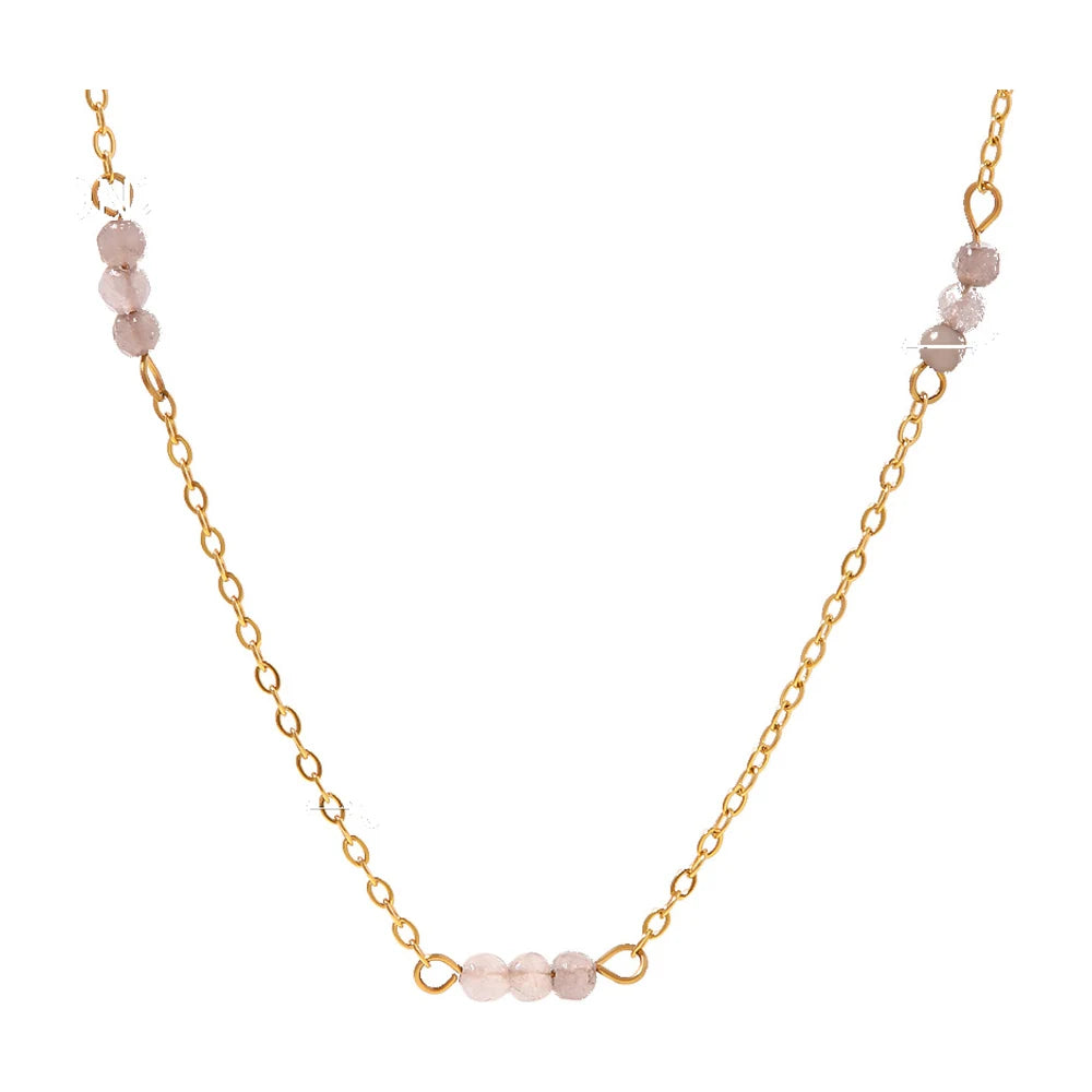 Pearl Cascade Necklace - 18K Gold-Plated Stainless Steel