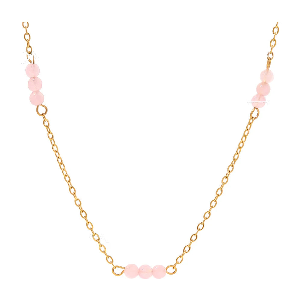 Pearl Cascade Necklace - 18K Gold-Plated Stainless Steel