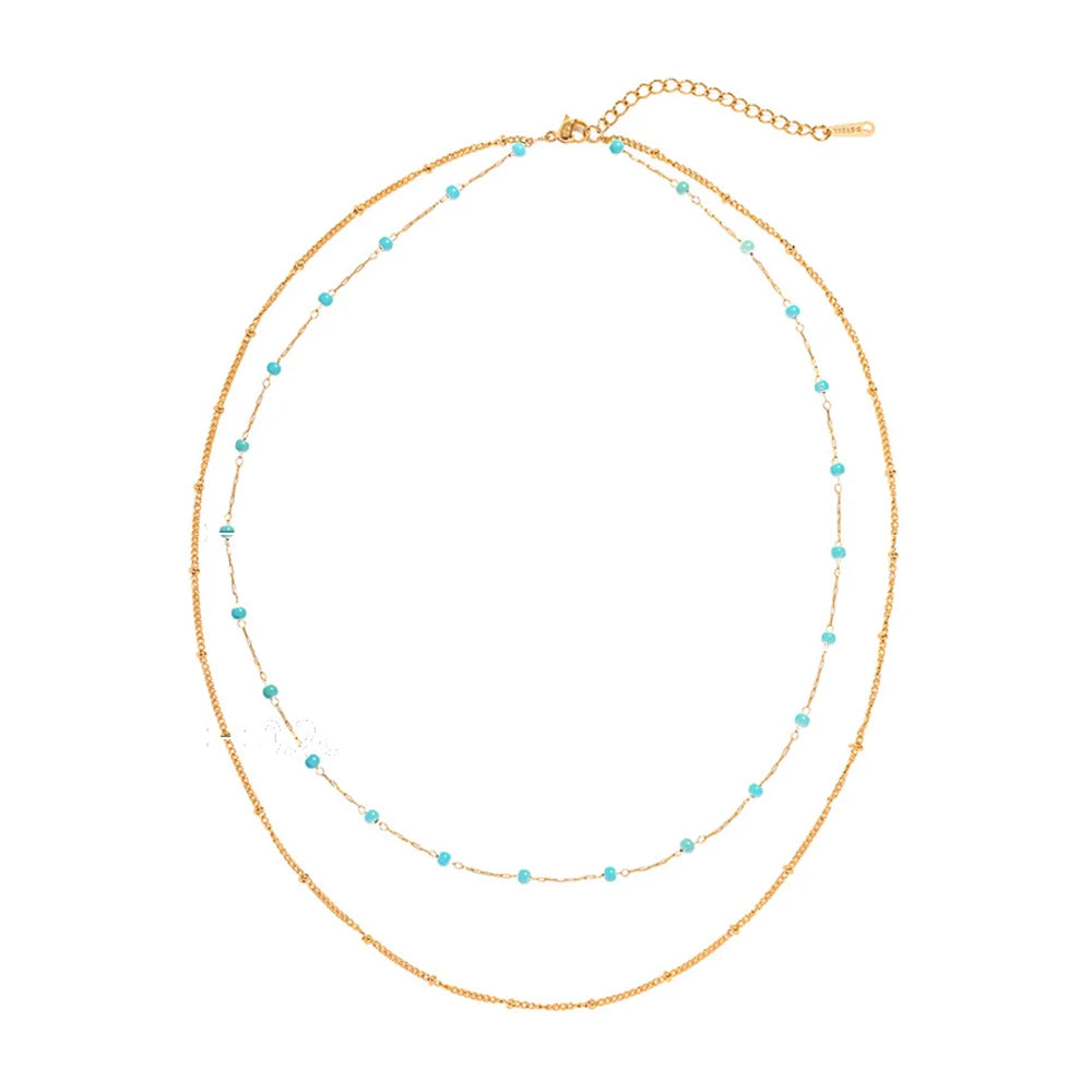 Pearl Cascade Necklace - 18K Gold-Plated Stainless Steel