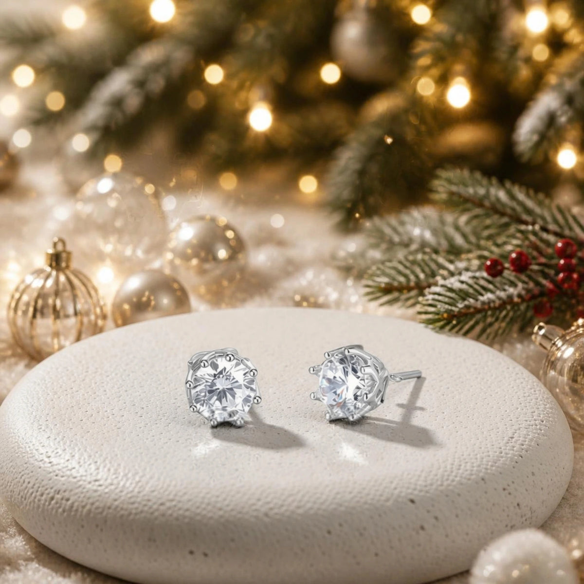 Zircon Glow Stud Earrings