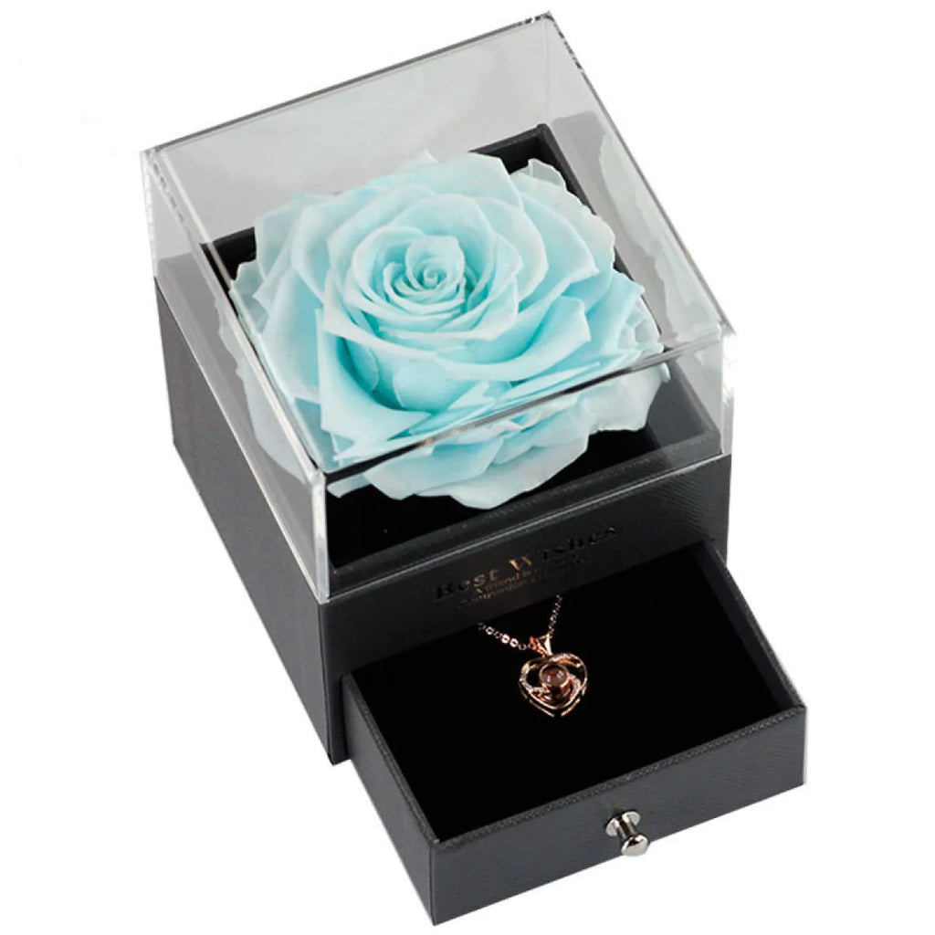 Preserved Rose Gift Box with Pendant Necklace