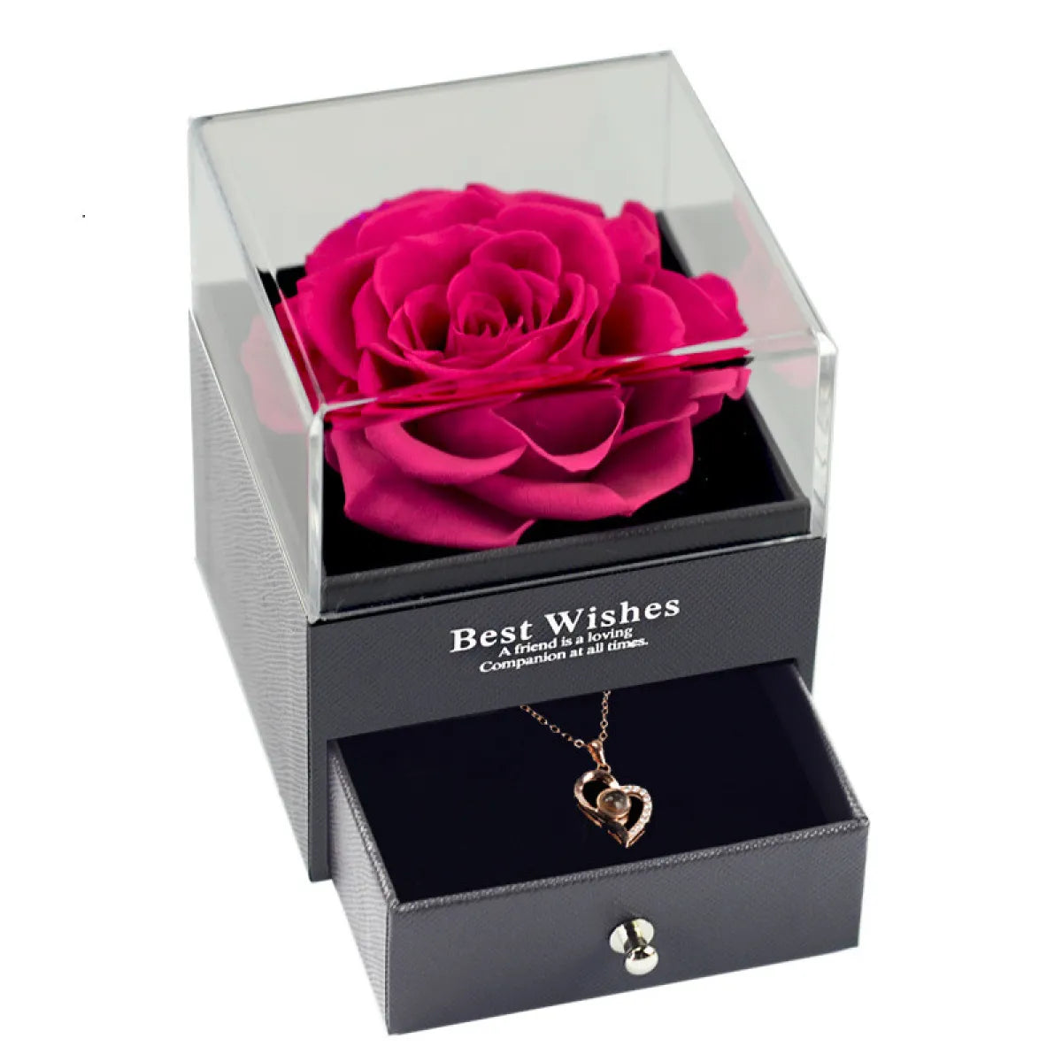 Preserved Rose Gift Box with Pendant Necklace
