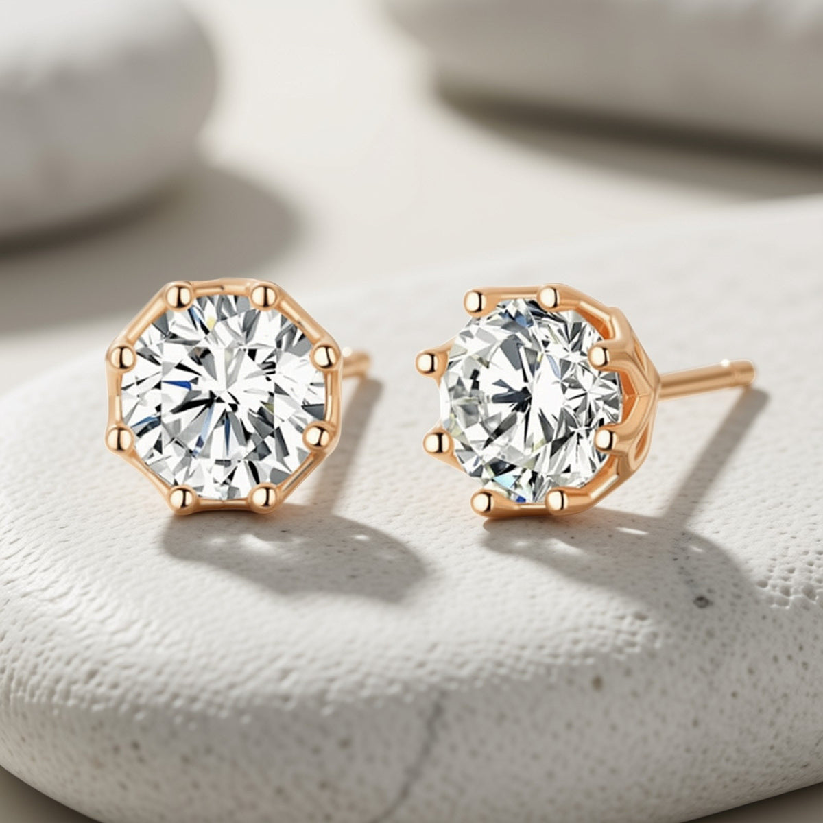 Zircon Glow Stud Earrings