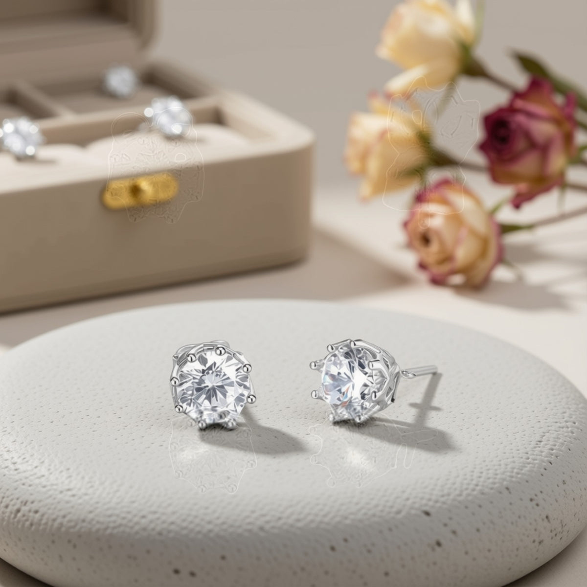 Zircon Glow Stud Earrings